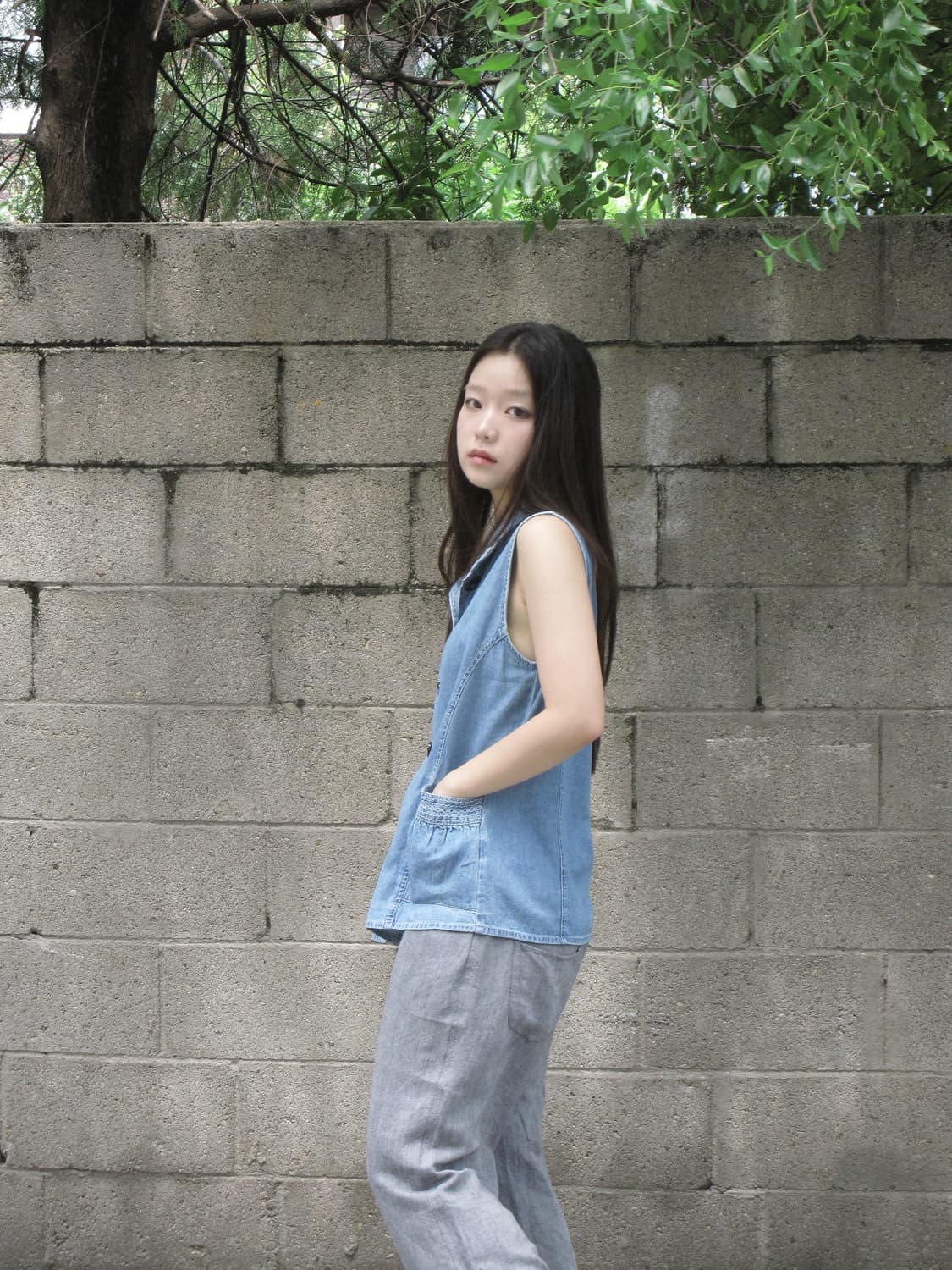 버튼 데님 베스트 상품이미지2