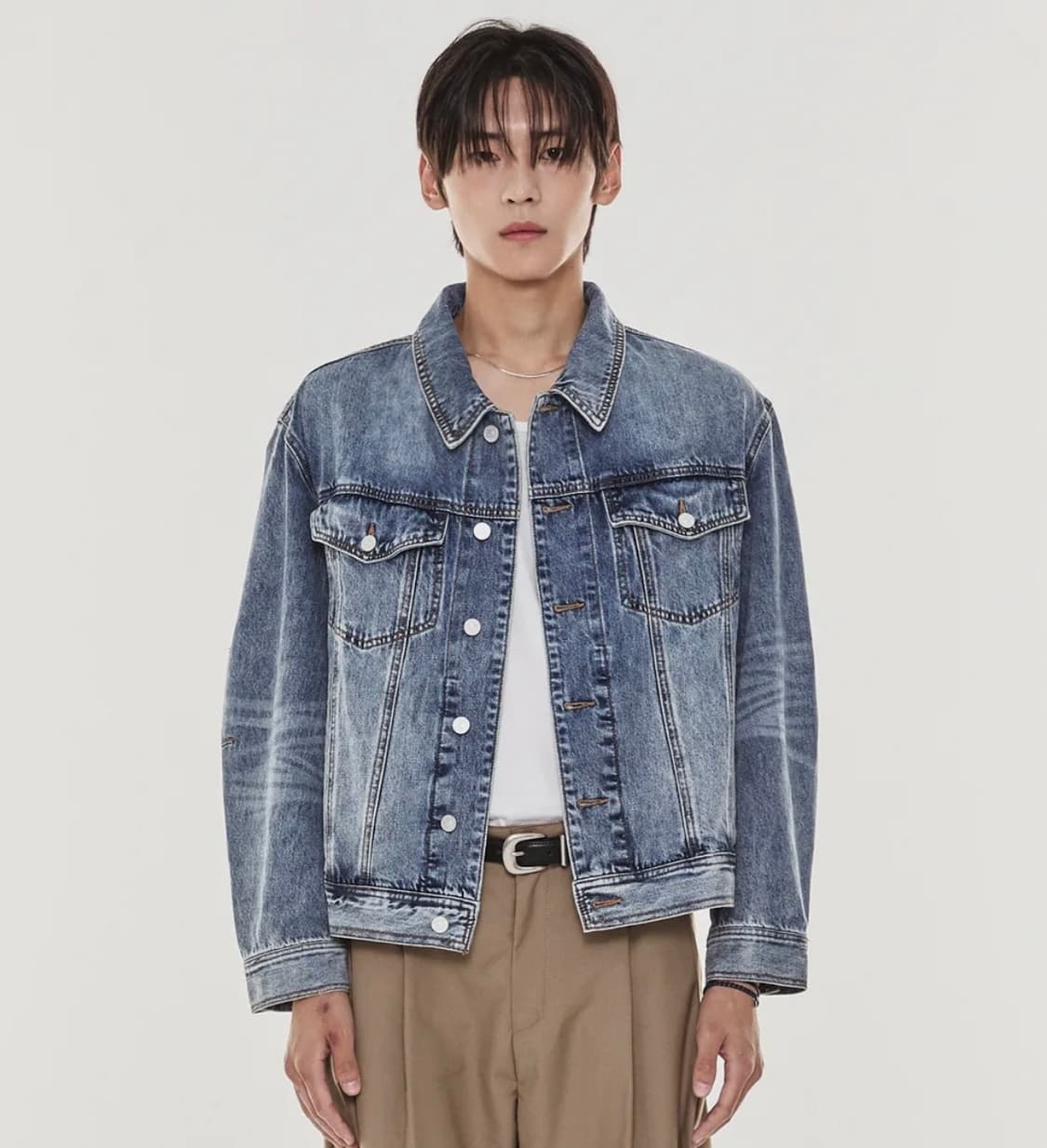 기철 스탠다드 데님 자켓 (Greyish Blue) 상품이미지4