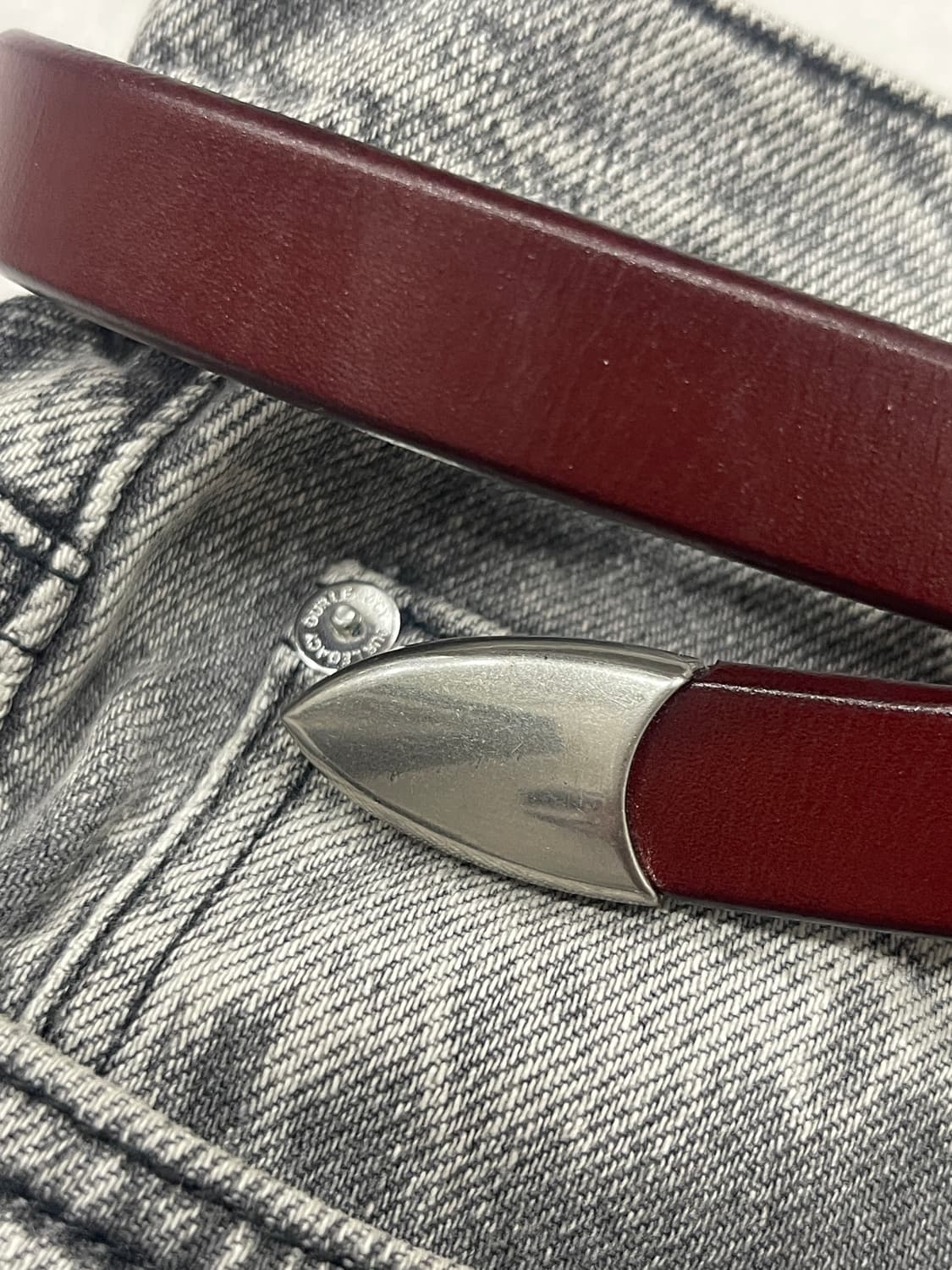 버건디 클래식 가죽벨트  상품이미지3