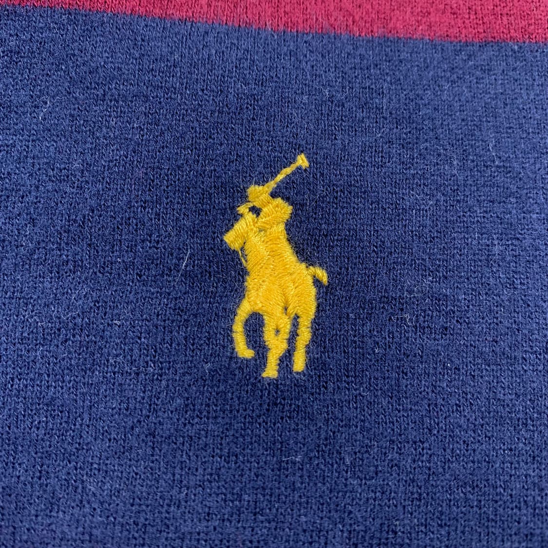 폴로 랄프로렌 포니로고 네이비/버건디 스트립 럭비 후드티 상품이미지3