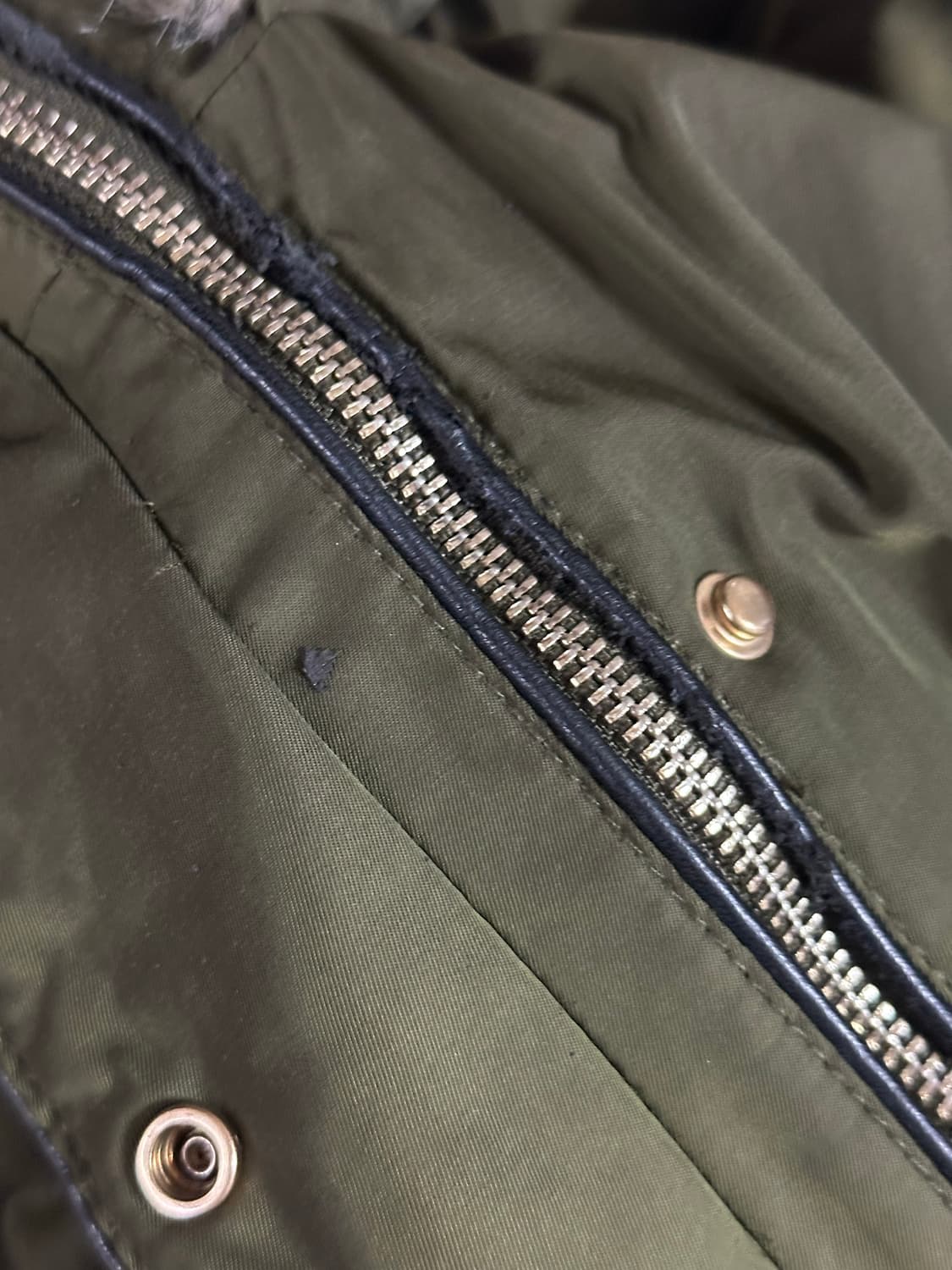 자라 퍼 후드 야상 파카 / 카키 상품이미지6