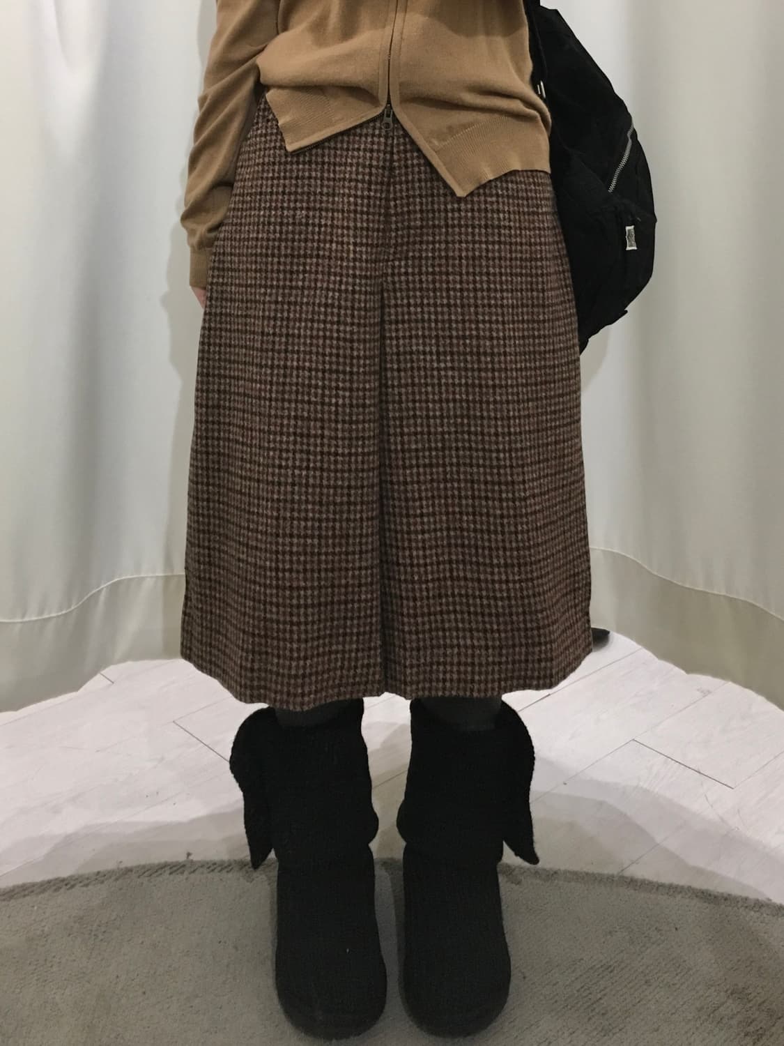 울 체크 카프리 팬츠 상품이미지5