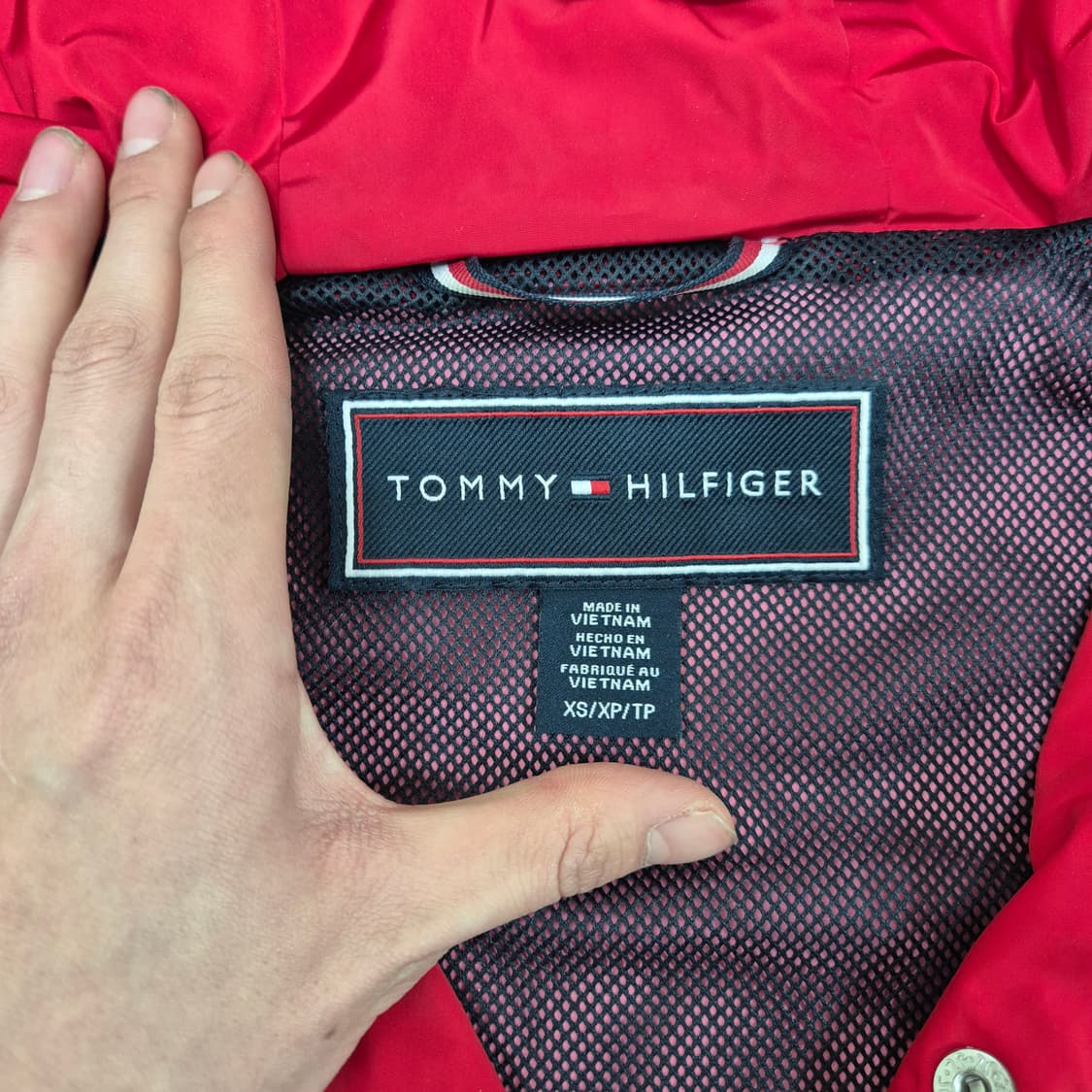 타미힐피거 빅로고 사이드 레터링 아노락 후드 바람막이 XS(85) 상품이미지5
