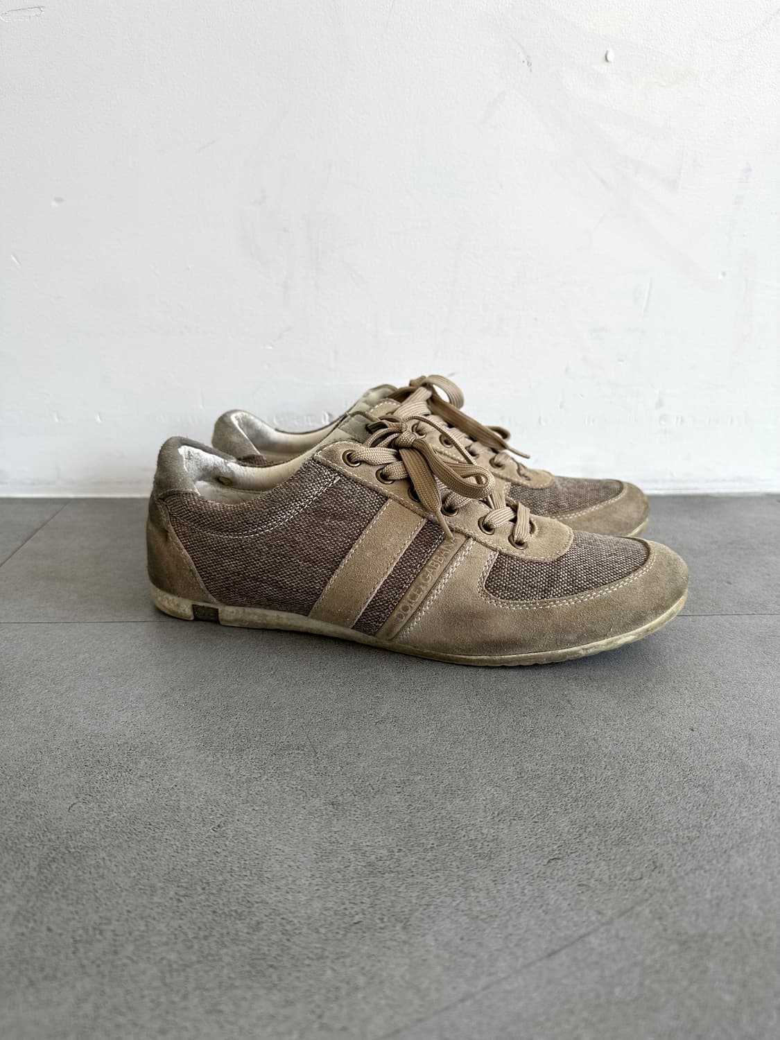 돌체앤가바나 2000s 베이지 레더 스니커즈 상품이미지3