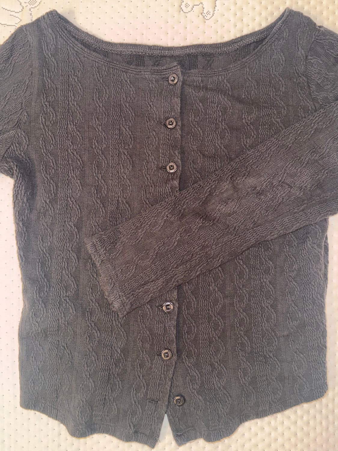 코이세이오 투웨이 롱슬리브 티셔츠 가디건 차콜 상품이미지2