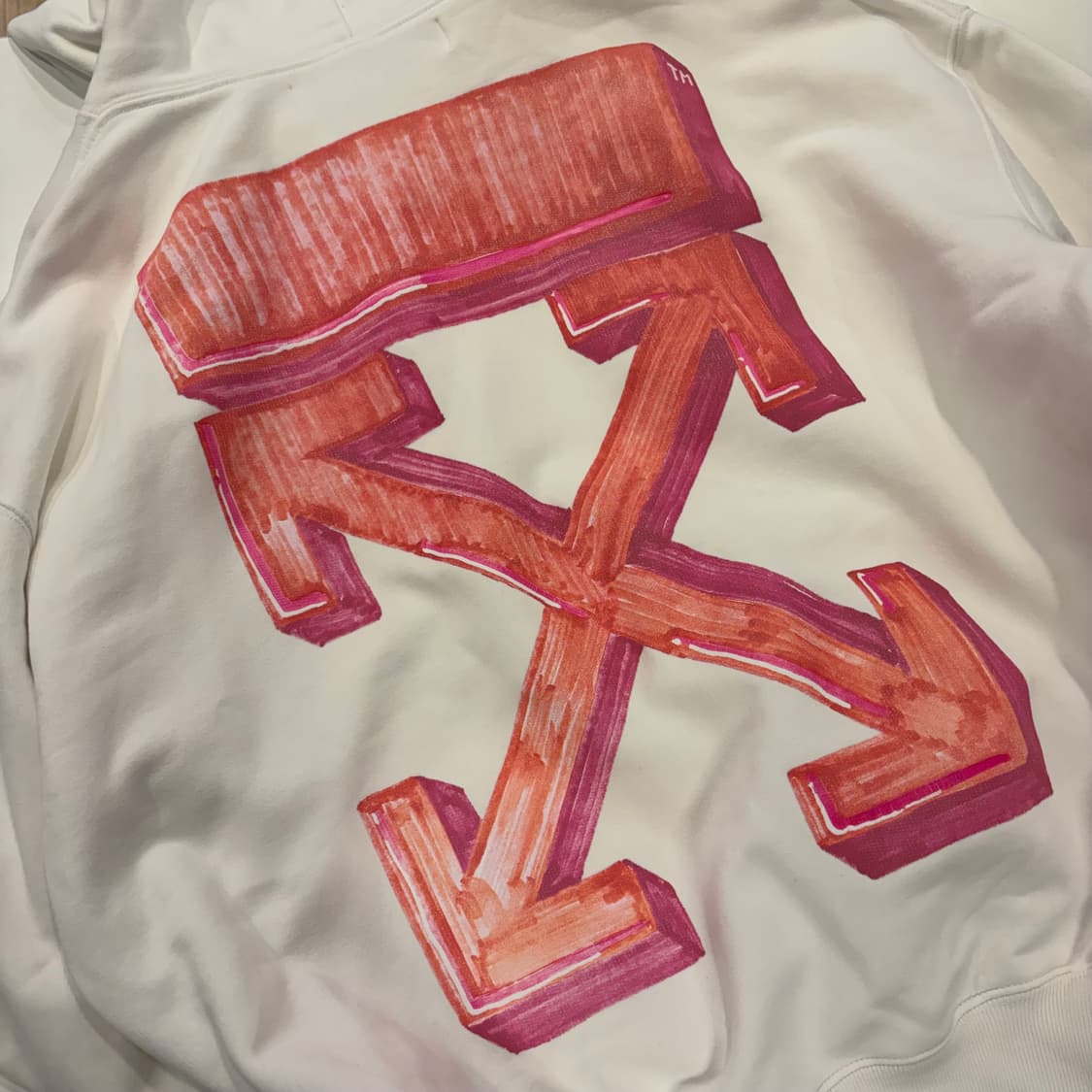 [L] 20FW 오프화이트 마커 빅로고 후드티 화이트 D404 상품이미지10