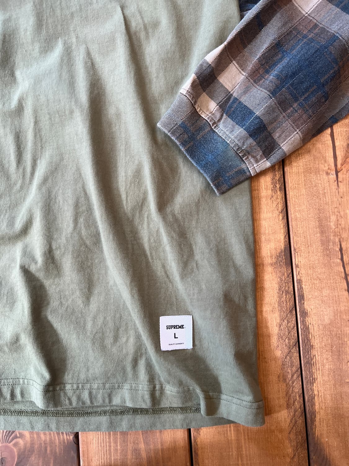 슈프림 체크 패턴 그린 롱슬리브 상품이미지6