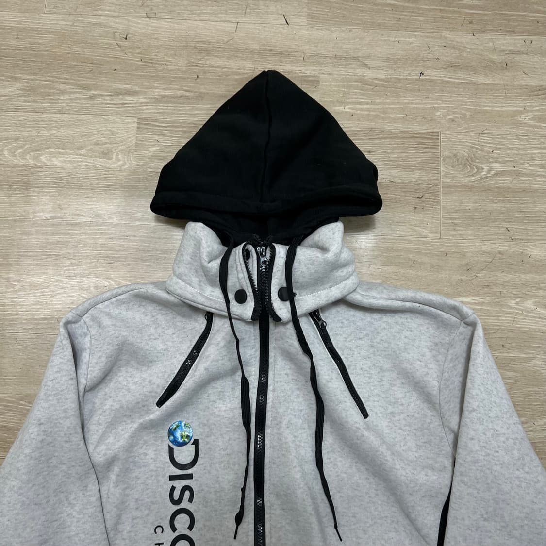 디스커버리 채널 빅로고 레이어링 후드집업 [그레이] 2XL/110 상품이미지2