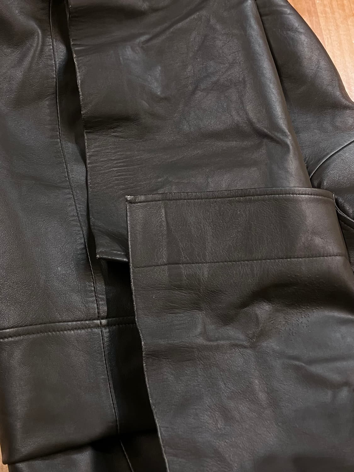 버튼 가죽 롱자켓 카키 XL #csz3530 상품이미지6