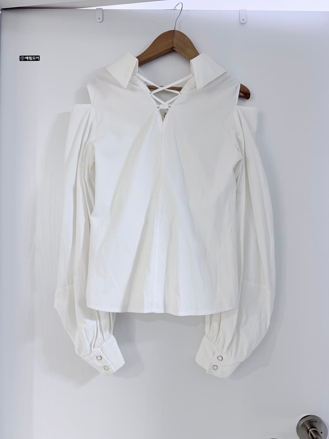일본빈티지 오프숄더 화이트 셔츠 상품이미지2