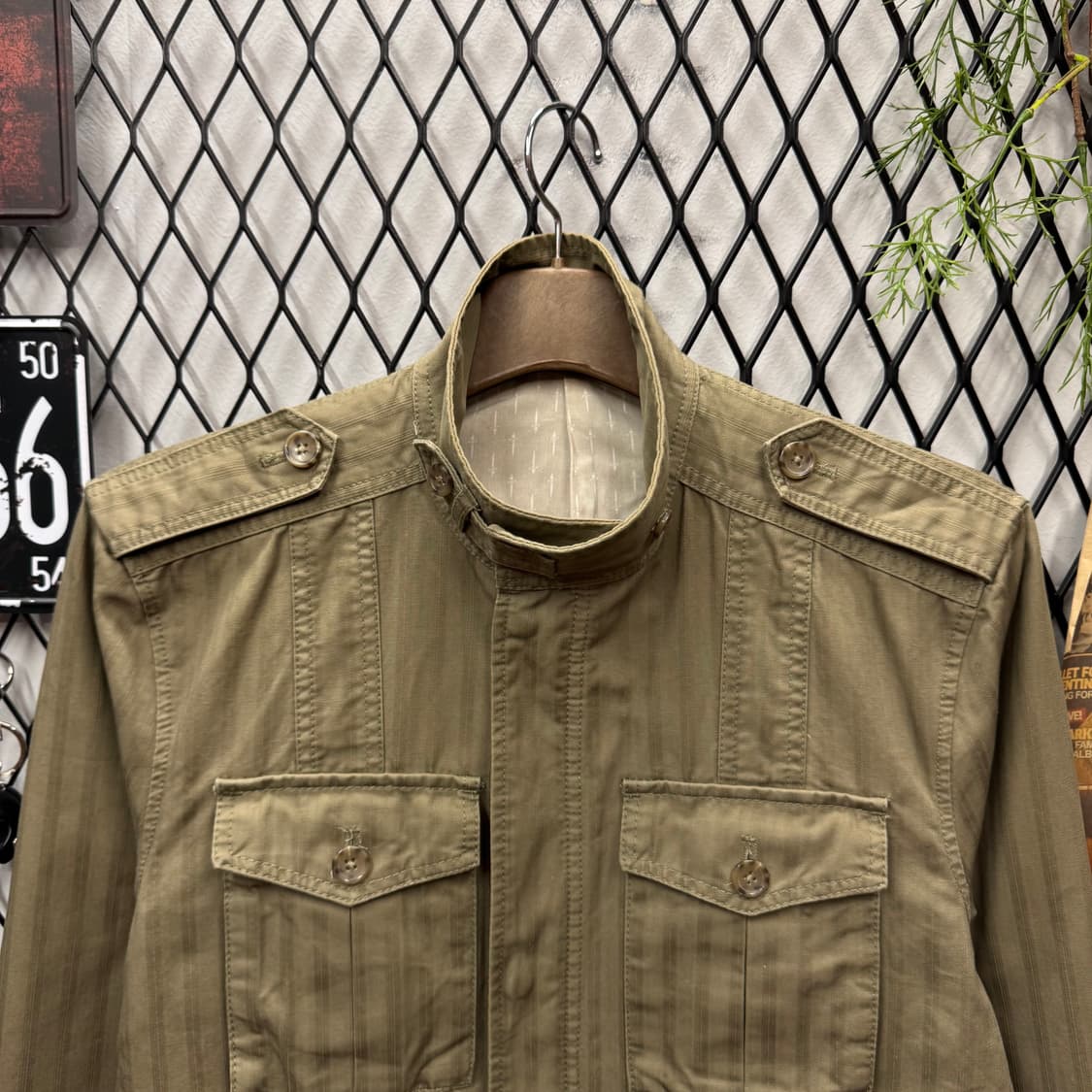 JPN VINTAGE M-65 필드자켓 전면 포켓 포인트 라이트카키 상품이미지3