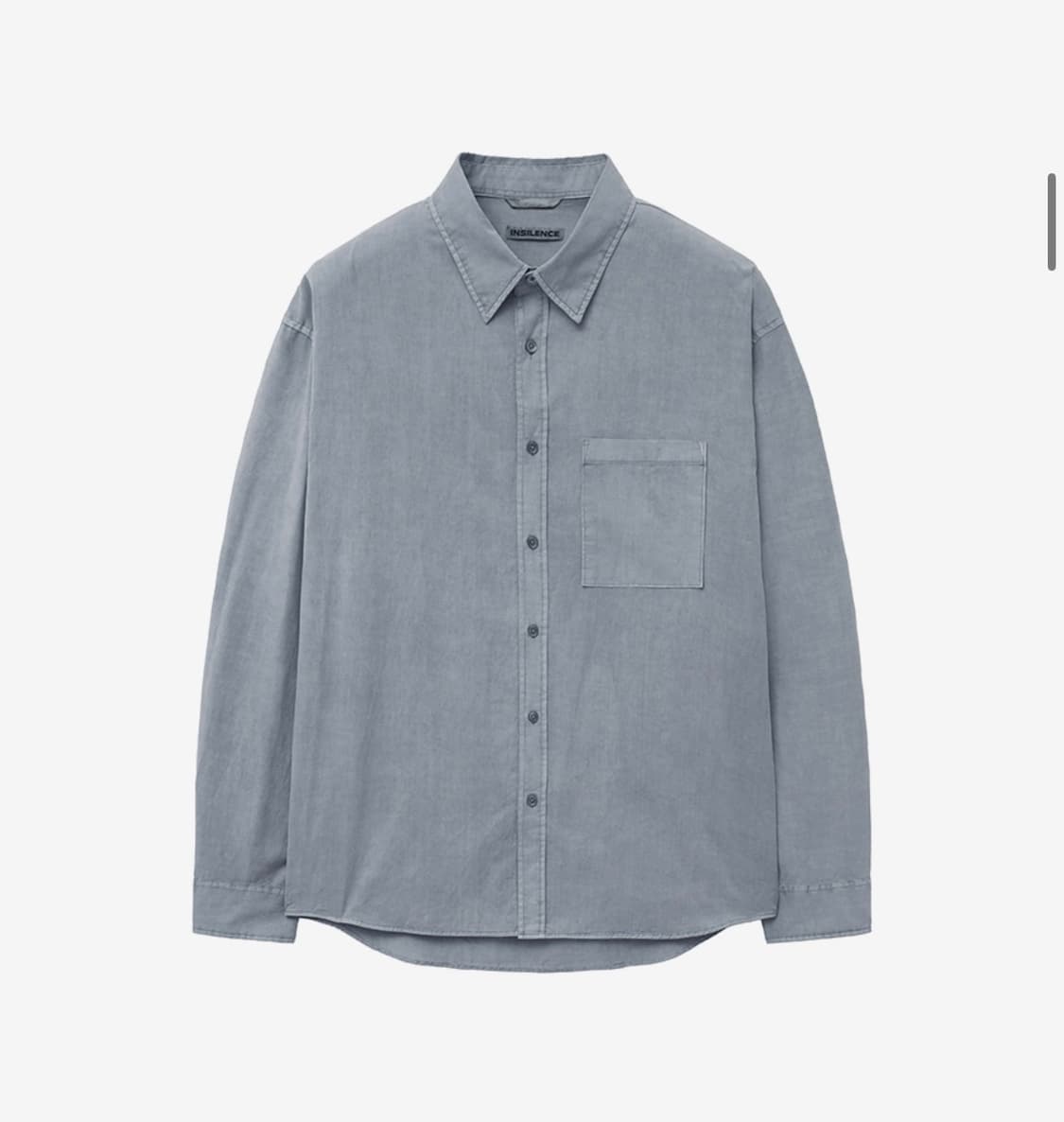 인사일런스 텐셀 코튼 다잉 셔츠 ASH GREY L사이즈 상품이미지1
