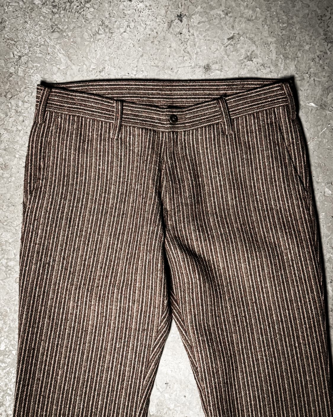 Brown Pinstripe Wool Boot-cut pants 상품이미지3