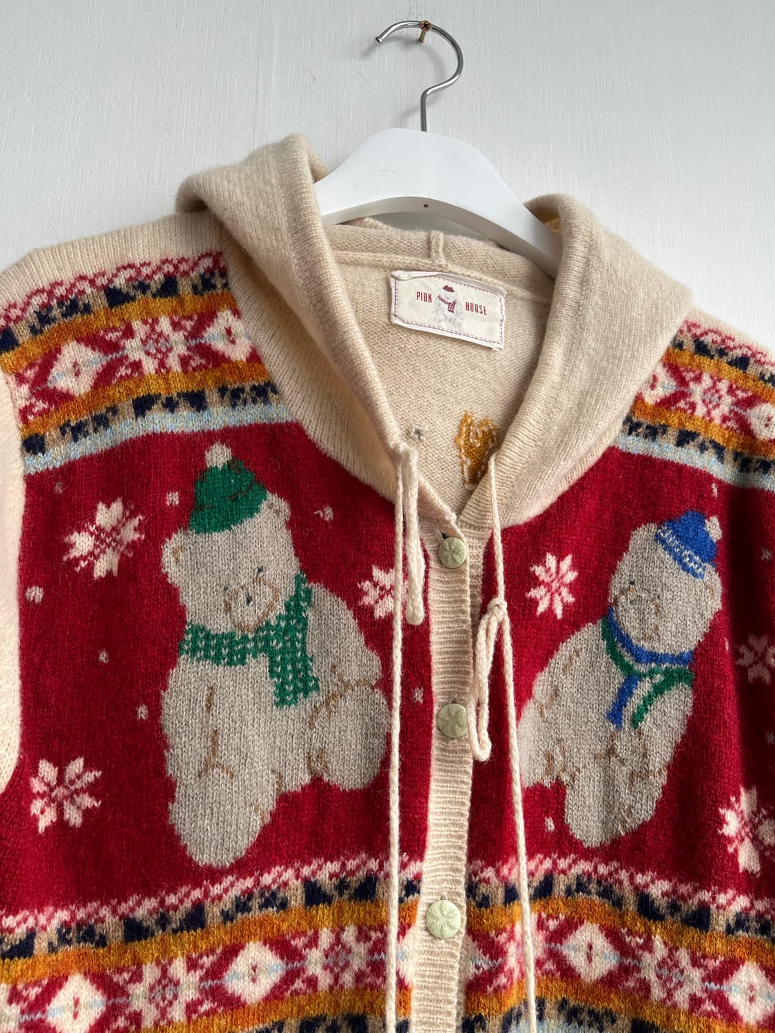 PINK HOUSE 노르딕 베어 후드 가디건 상품이미지2