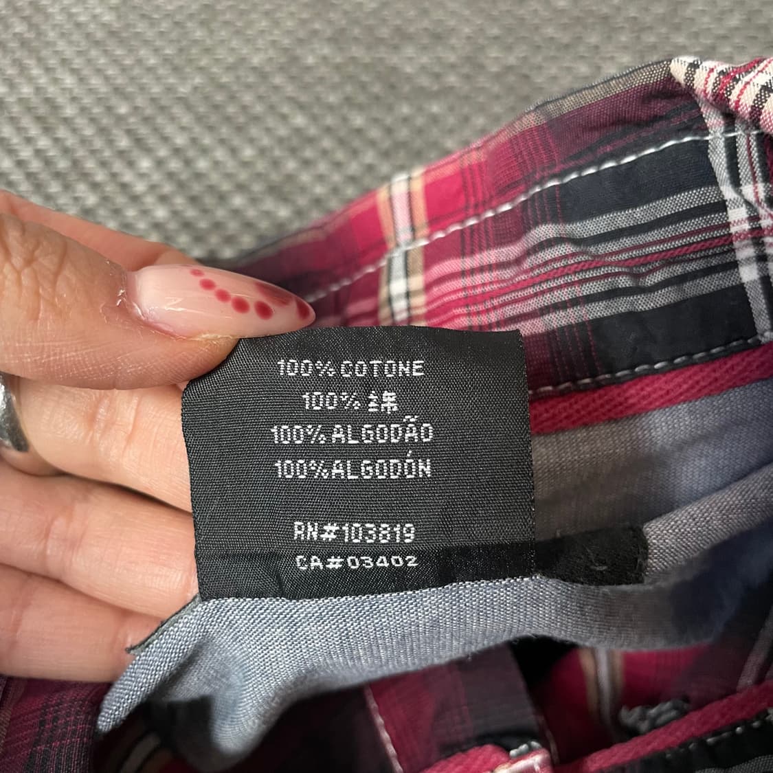 할리데이비슨 레드 투포켓 체크 반팔 셔츠 L 상품이미지5