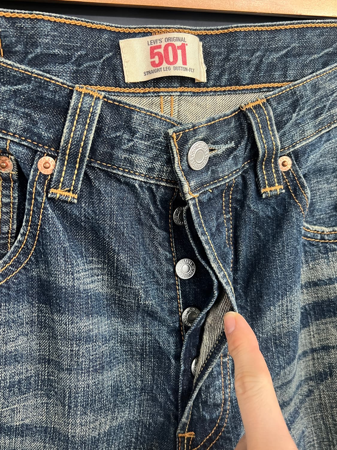 Levis 리바이스 501 스트레이트 레그버튼 플라이 데님팬츠 상품이미지5