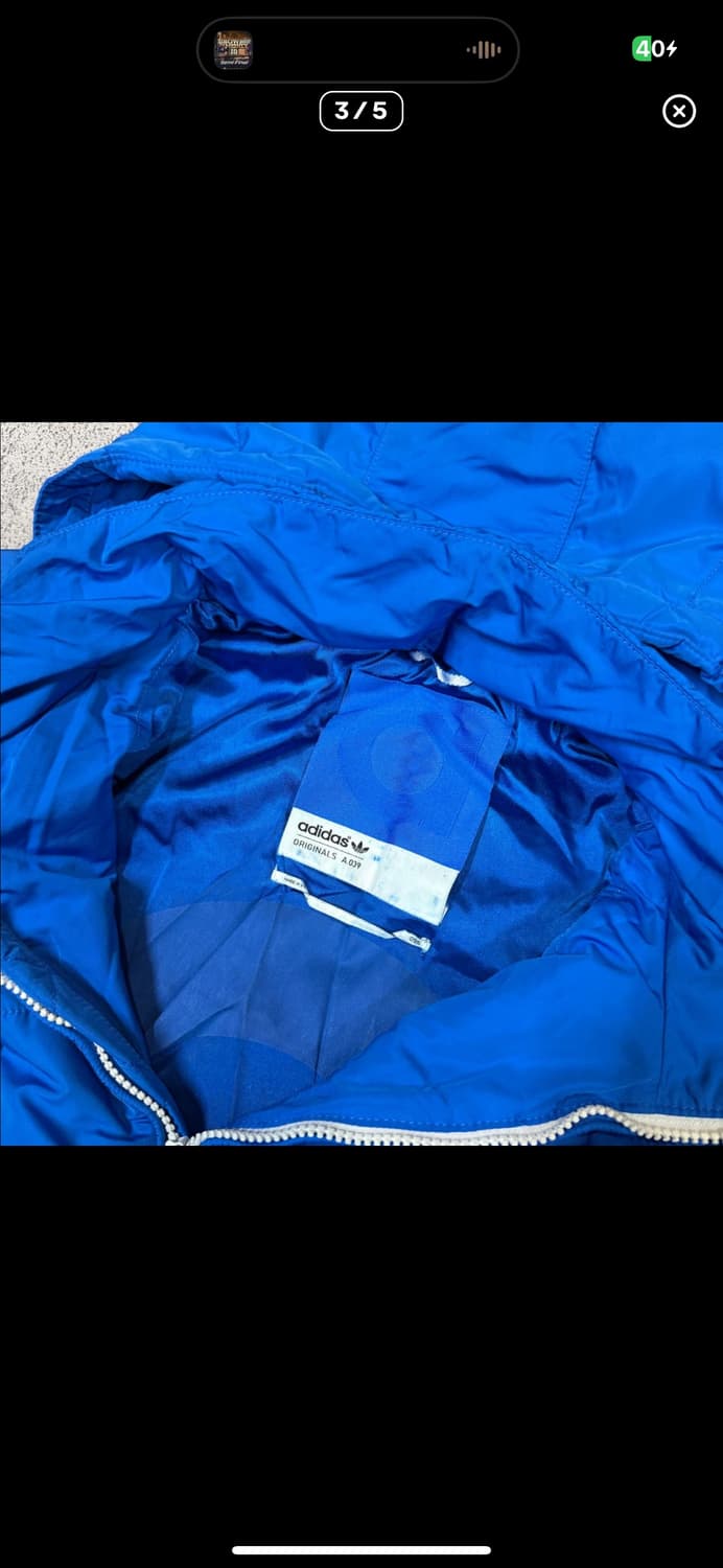  (바배) 아디다스 블루 누빔 패딩 점퍼 상품이미지3