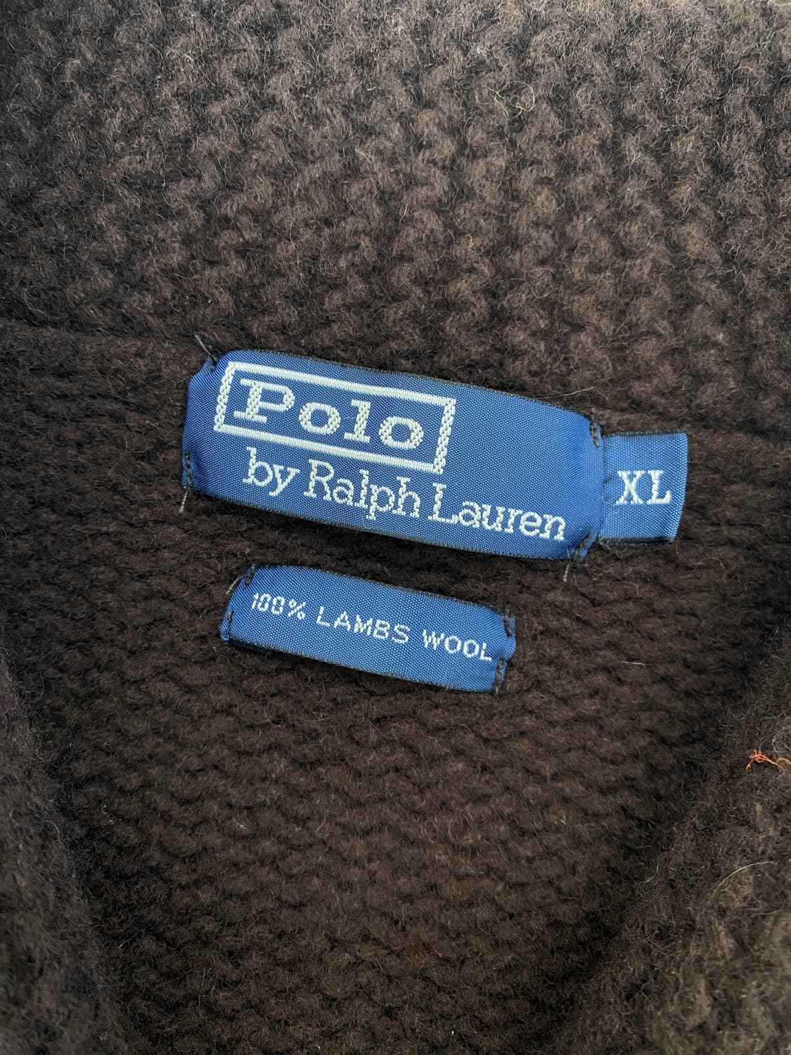 00's 폴로 램스울 숄카라 가디건 상품이미지6