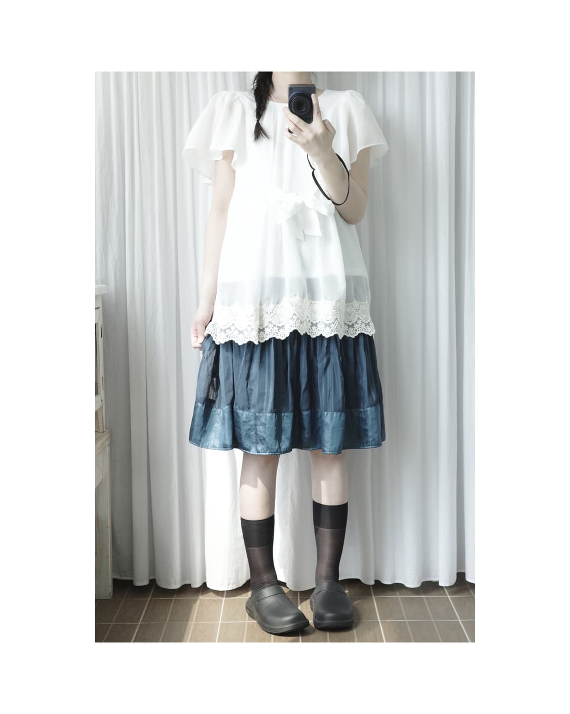 White ribbon blouse 상품이미지3