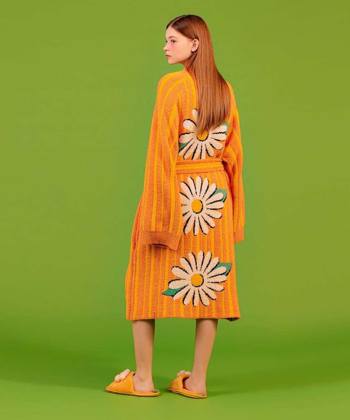 위글위글 라운지 로브 샤워가운 오렌지컬러 상품이미지2