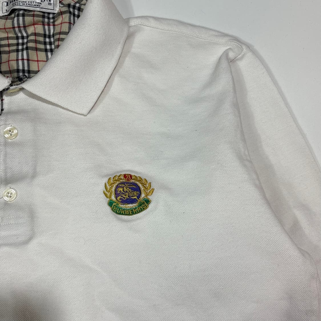 버버리 화이트 롱슬리브 카라티 상품이미지3