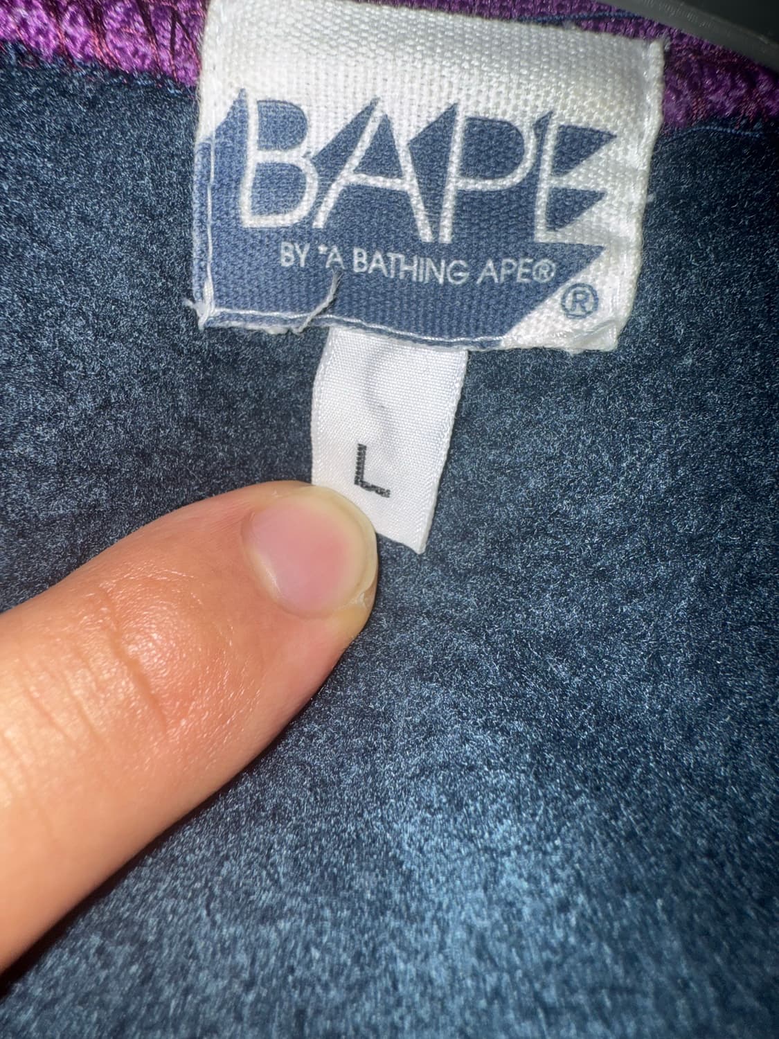 베이프 사루 네이비퍼플 바시티자켓 상품이미지4