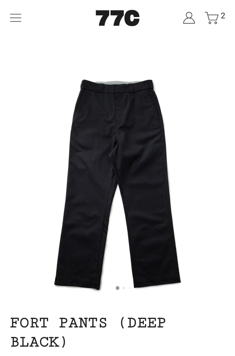 77c FORT PANTS (DEEP BLACK) 32(m)사이즈 상품이미지1