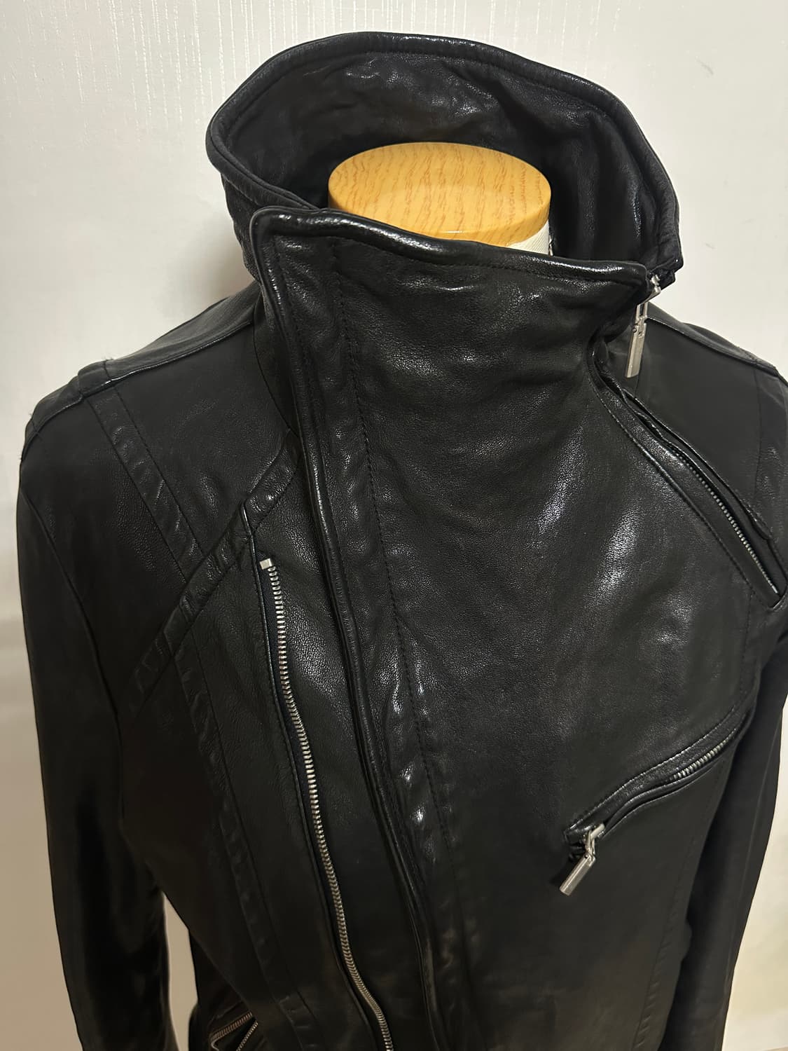 asymmetric italy lamb leather jacket 상품이미지4