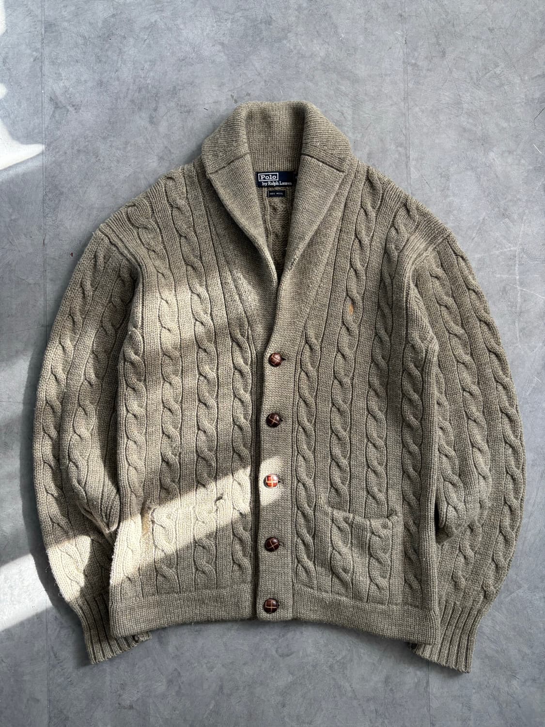 폴로랄프로렌 00‘s 헤비 울 케이블 숄카라 가디건 상품이미지7