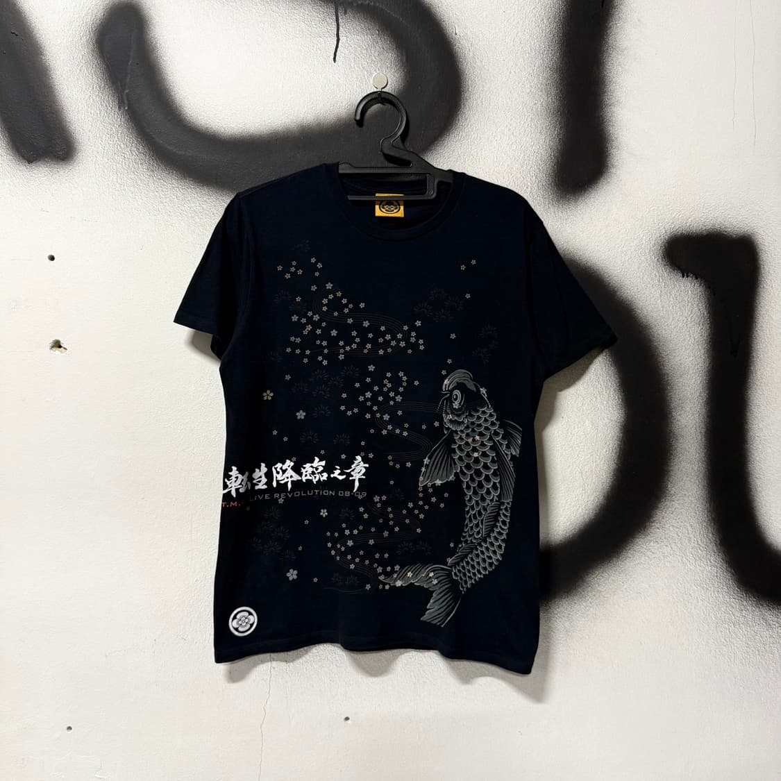 VTG 빈티지 재패니즈 오리엔탈 잉어 프린팅 반팔 티셔츠 상품이미지1