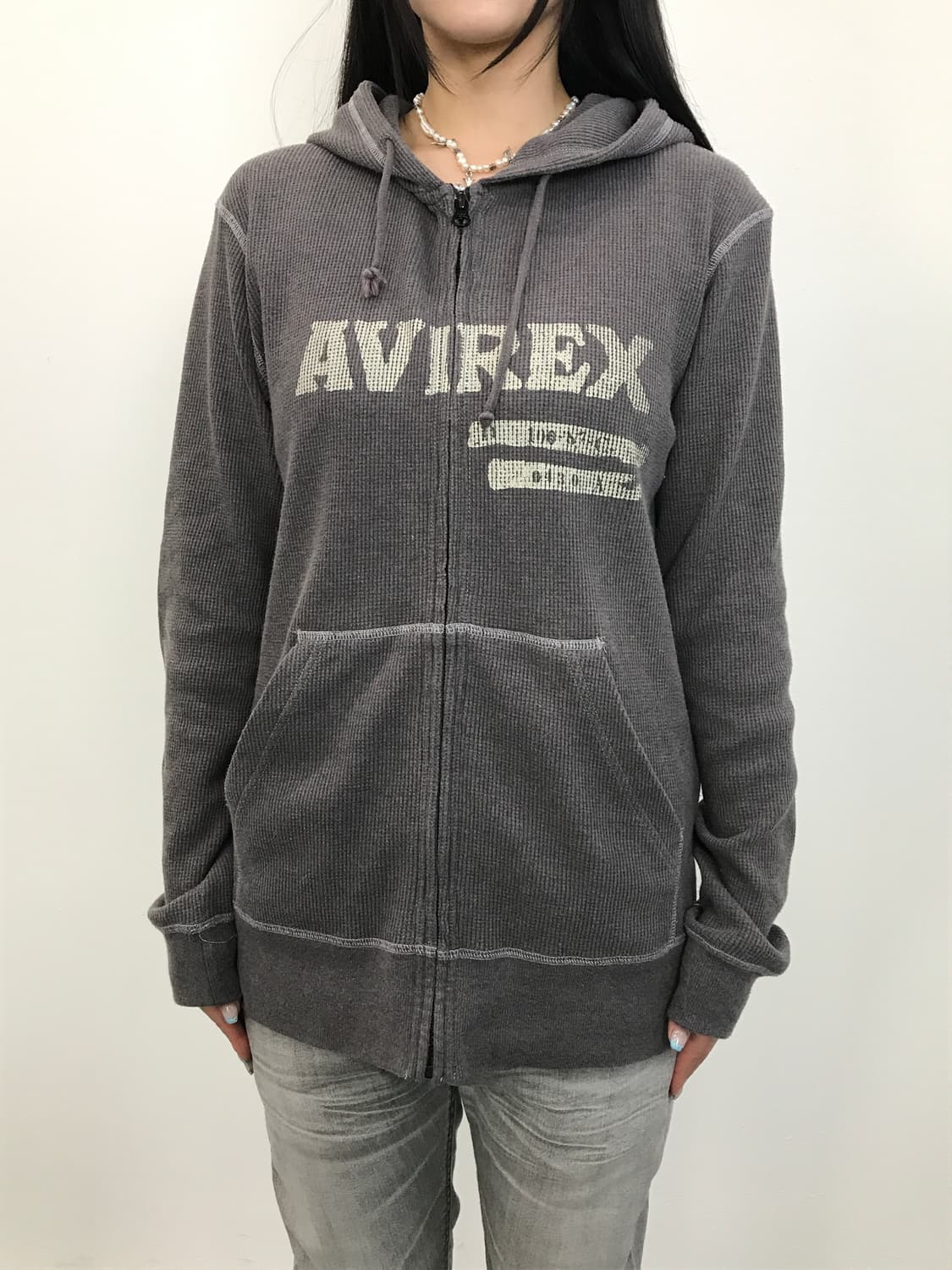 Avirex Military Waffle Zip Hoodie 상품이미지3