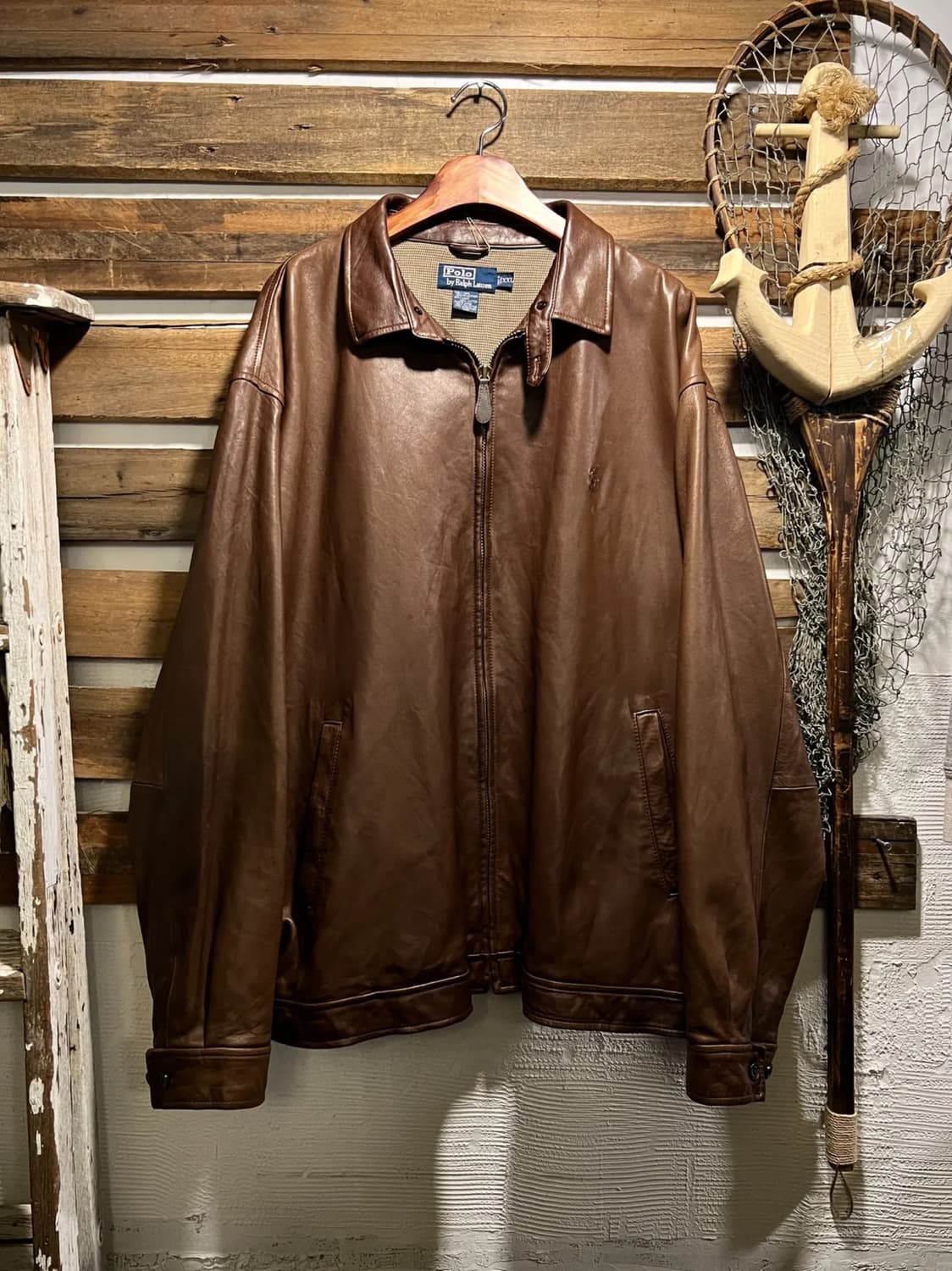 [2XL]폴로 랄프로렌 맥스웰 램스킨 레더 자켓 상품이미지1