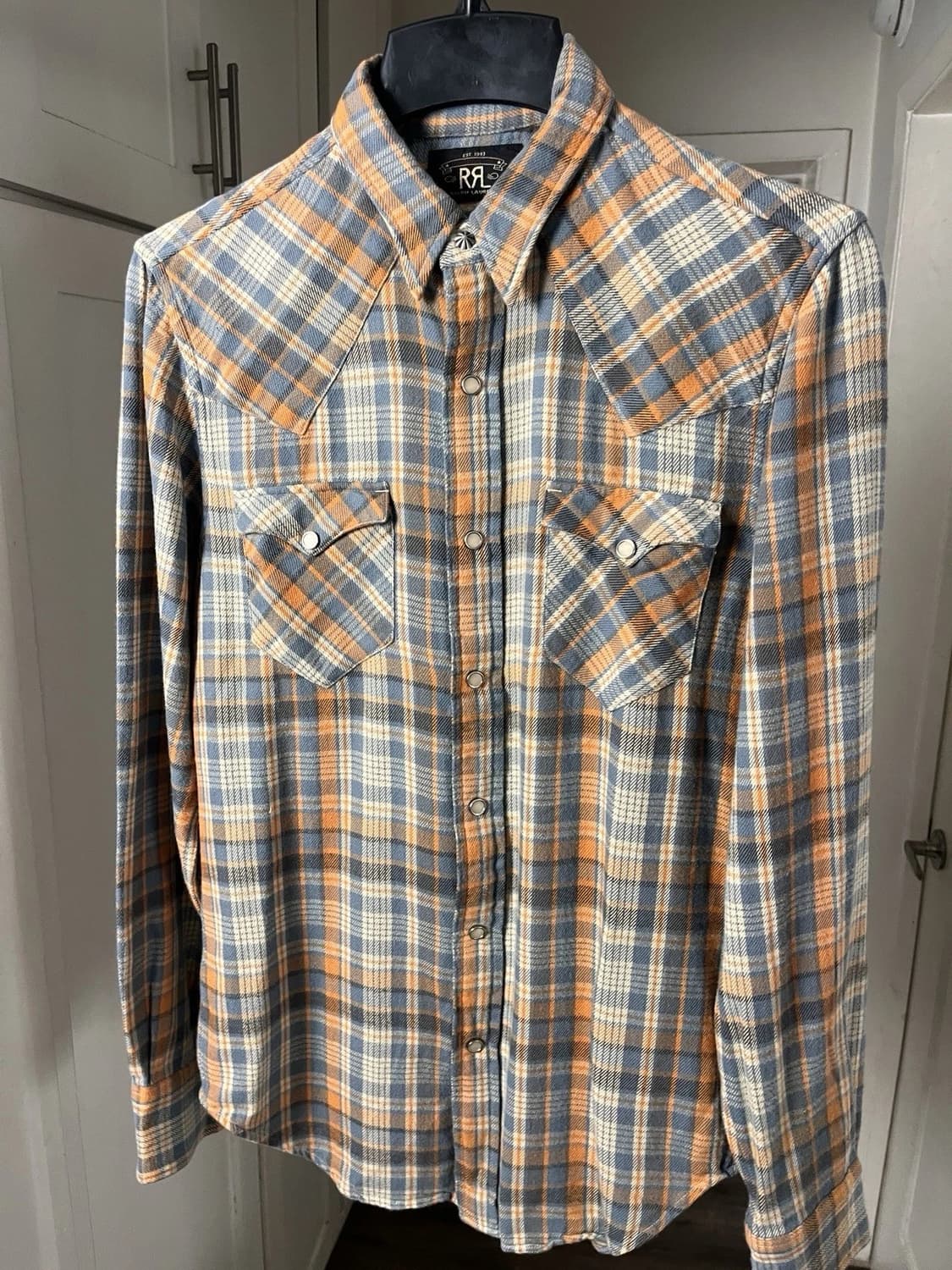 RRL 더블알엘 슬림핏 플레이드 트윌 웨스턴 셔츠 상품이미지2