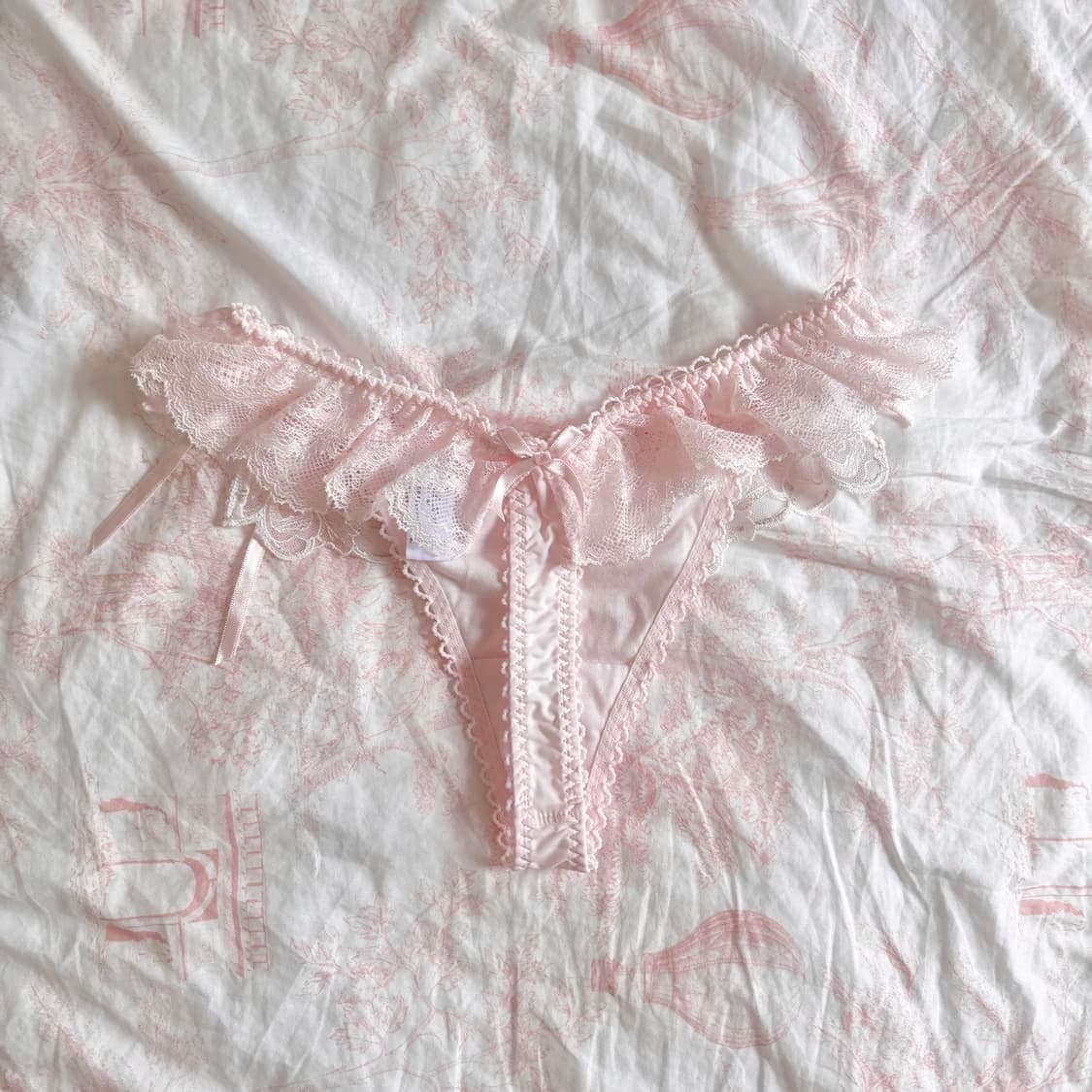 일본 75b 브라 티팬티 set 란제리 핑크 레이스 리본 속옷 히메 상품이미지3