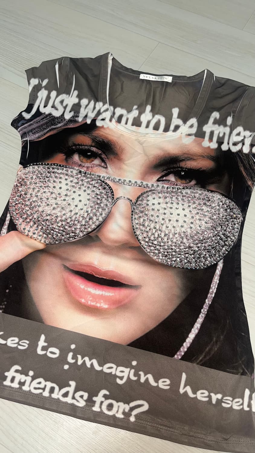 개이쁜 큐빅 딱붙반팔 상품이미지1