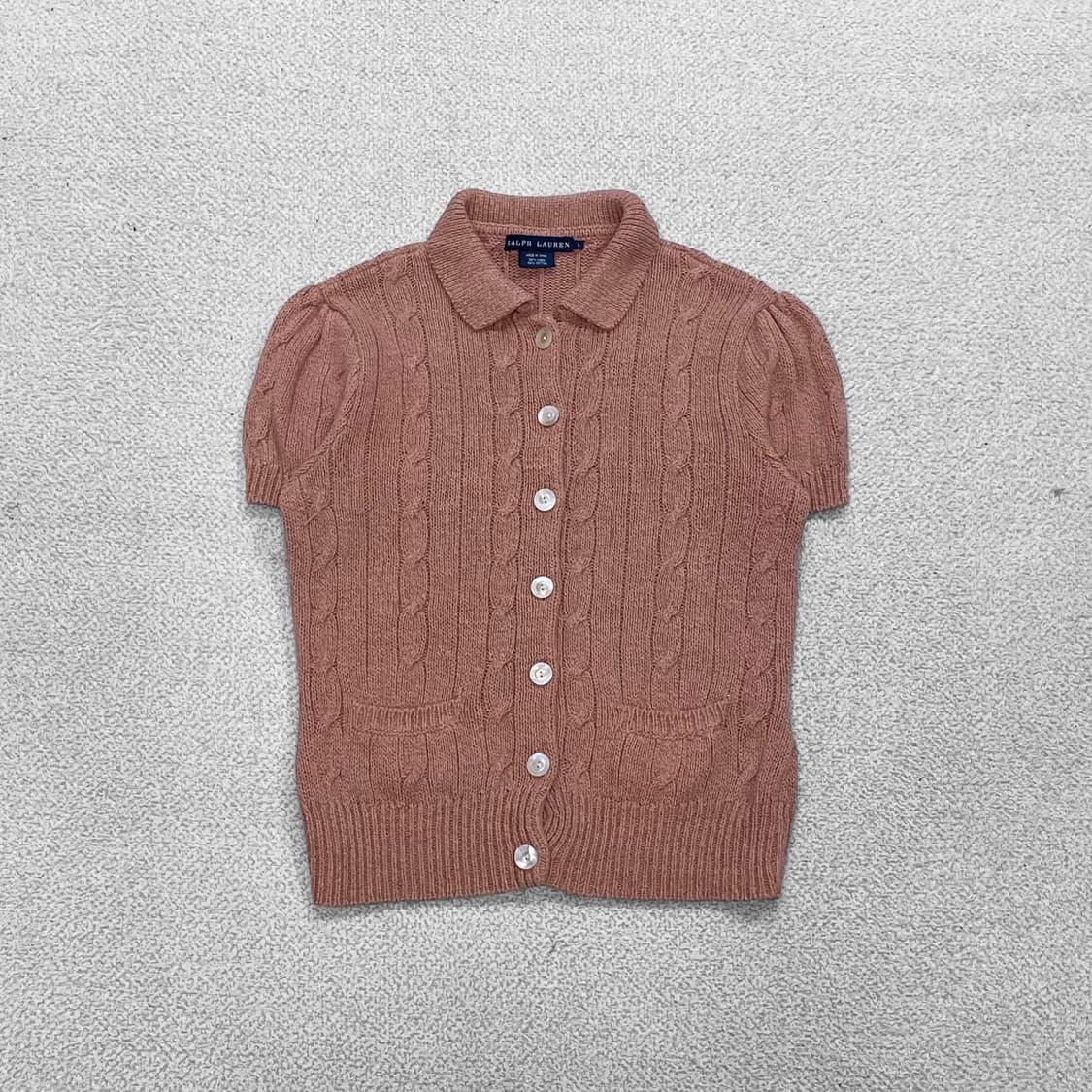 폴로 랄프로렌 케이블 니트 반팔 가디건 상품이미지1