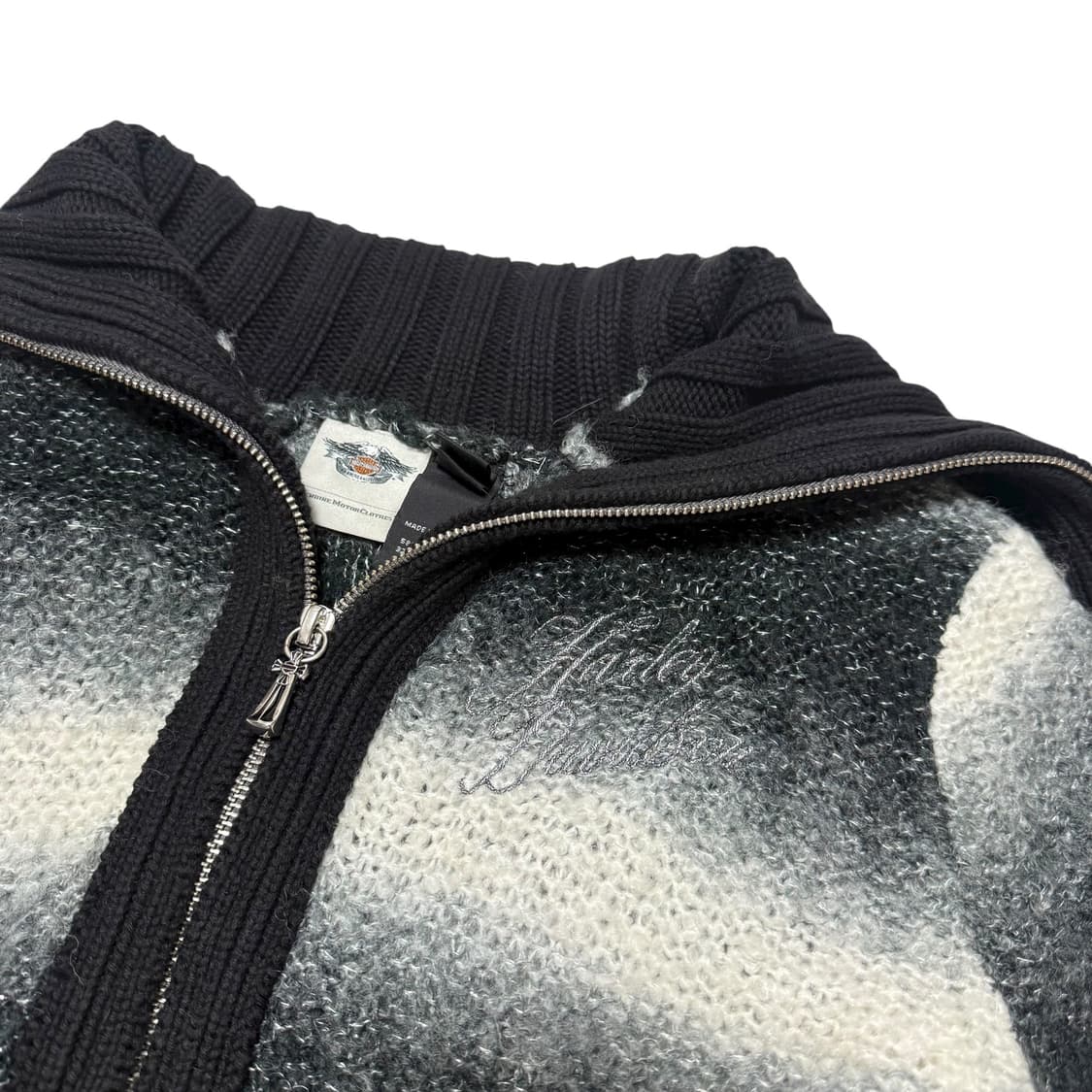 ⭐️희귀매물⭐️할리데이비슨 그라데이션 모헤어 니트집업 상품이미지3