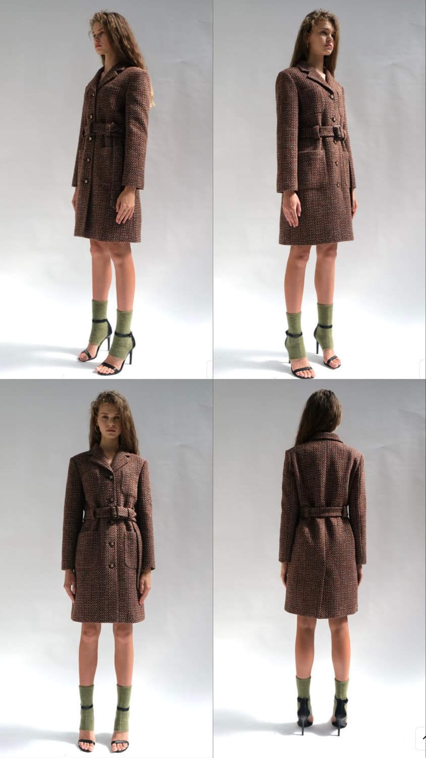 더애쉴린 파멜라 트위드 싱글 코트 와인 새상품 상품이미지7