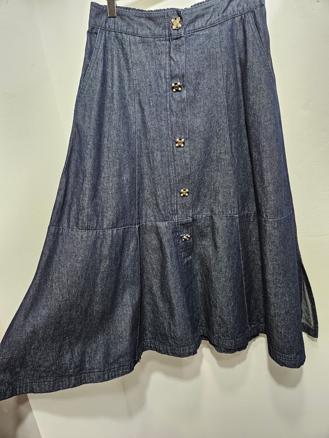 까사렐(cacharel) 슬릿 A라인 데님 스커트 상품이미지6