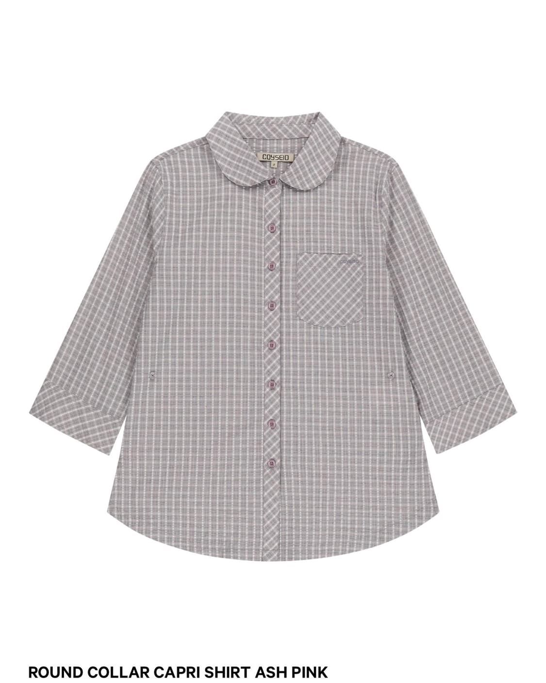 ROUND COLLAR CAPRI SHIRT ASH PINK 상품이미지1