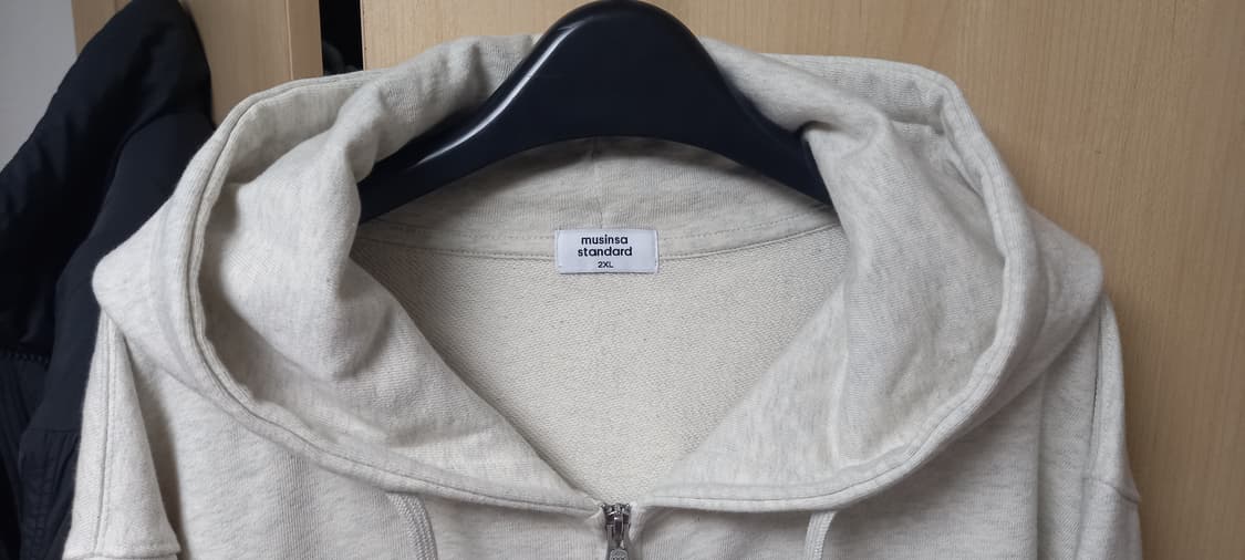 무신사 스탠다드 후드집업 짧은길이 오트밀 2XL 상품이미지2