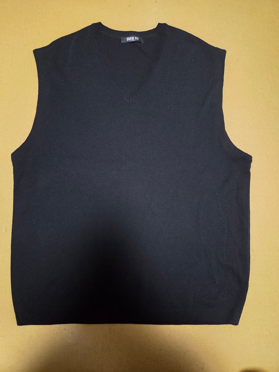 DRAW FIT 블랙 V넥 니트 조끼 X-LARGE 상품이미지1