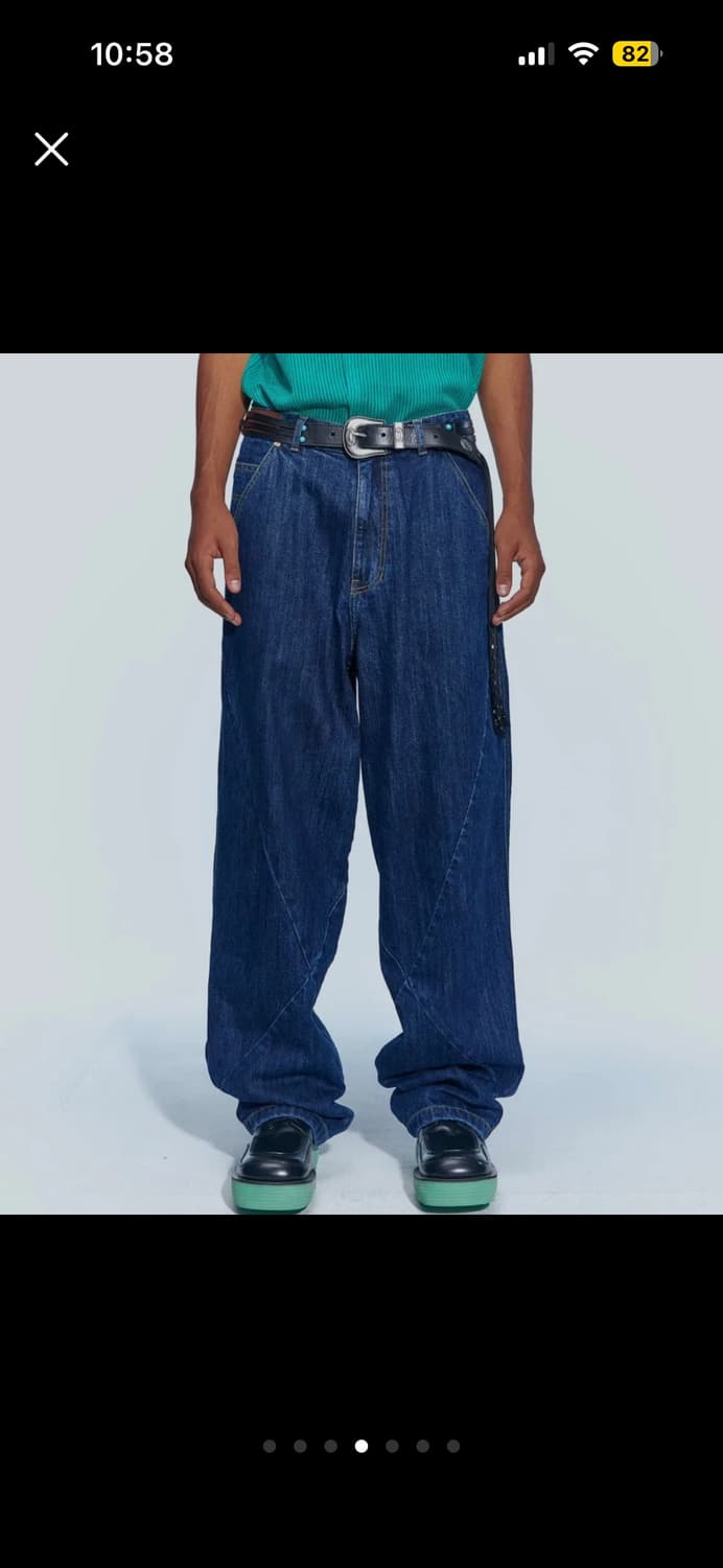 [앤더슨벨] 휴즈 보이 와이드 레그 진 (ADSB 블루 데님, 36) 상품이미지4