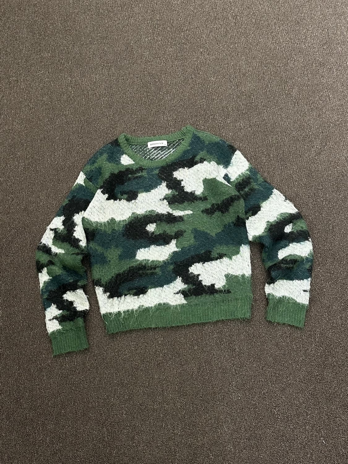 OS)BROWNY vintage 여성 카모 니트 스웨터 상품이미지3