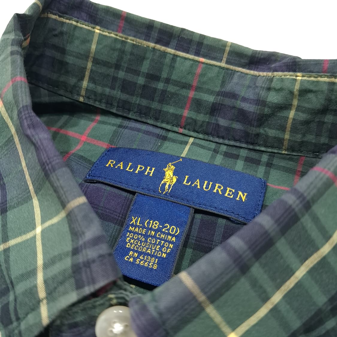 CL801 XL 폴로 90s 버튼다운 블랙워치 타탄체크 셔츠 남방 상품이미지3