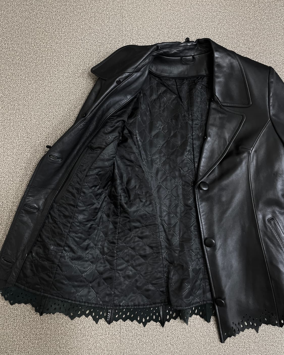 펀칭 디테일 빈티지 가죽 자켓 상품이미지10