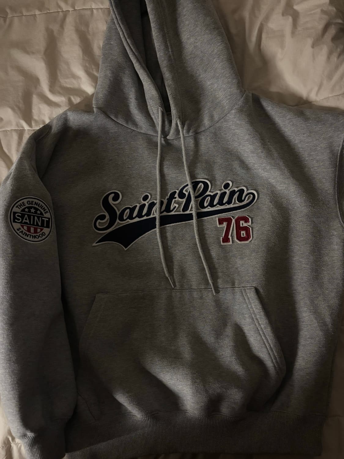 세인트페인 회색 후드티 상품이미지1