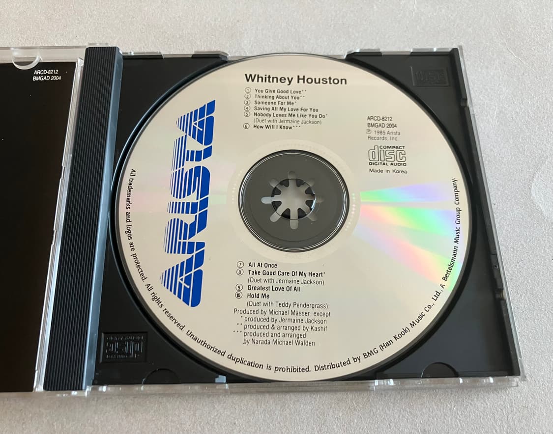 휘트니휴스턴 Whitney Houston 국내 라이센스 초판 CD 상품이미지3