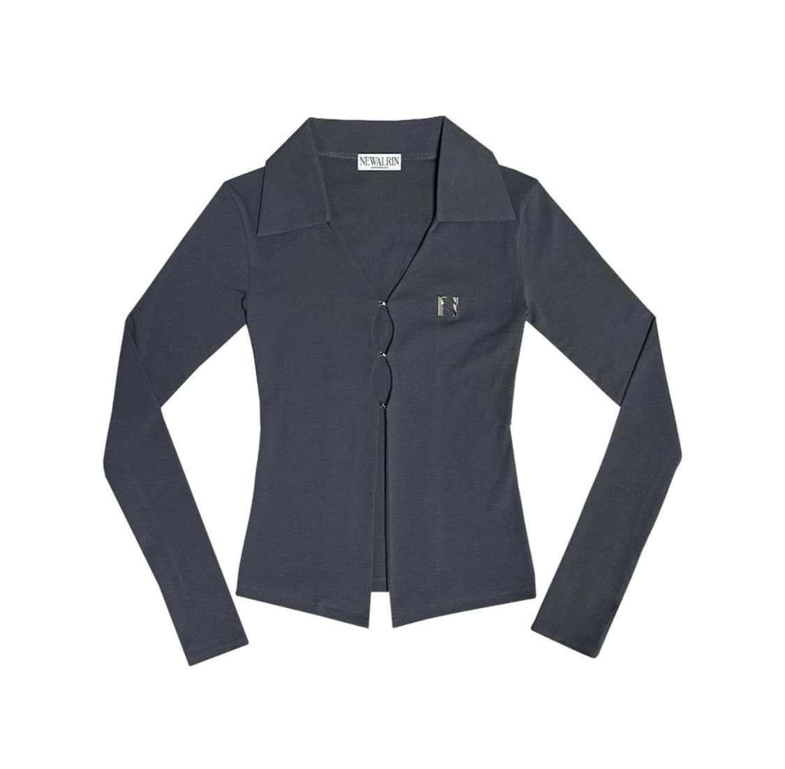 뉴얼린 엠블럼 셔츠탑 차콜 상품이미지1