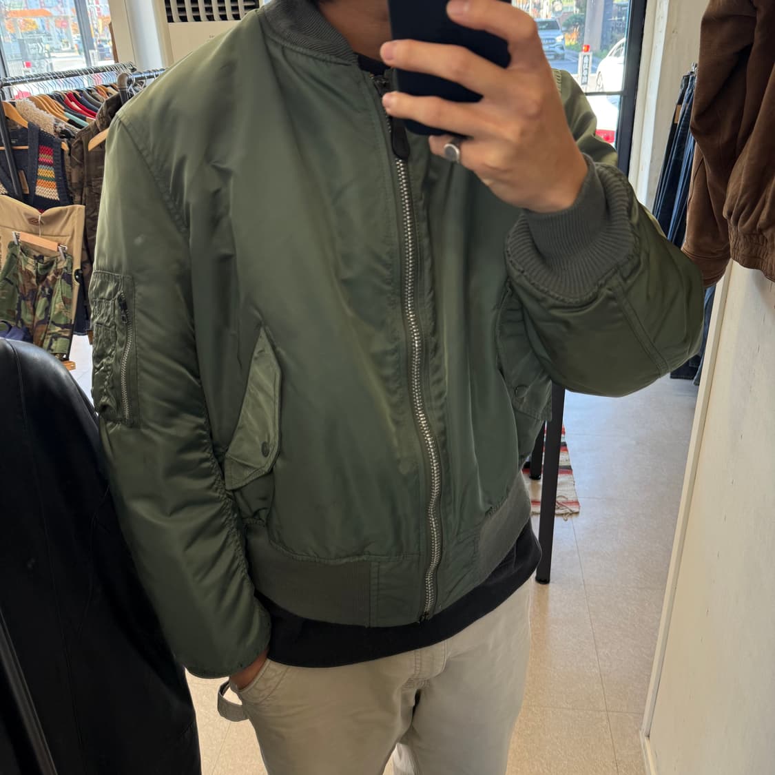 80~90s 알파인더스트리 MA-1 USAF 밀스펙 자켓 상품이미지8